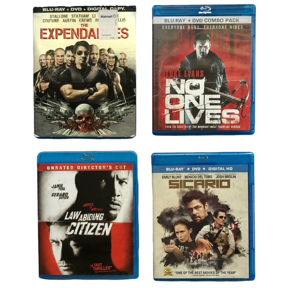Blu-Ray + DVD Action Movie Bundle Guy Flicks